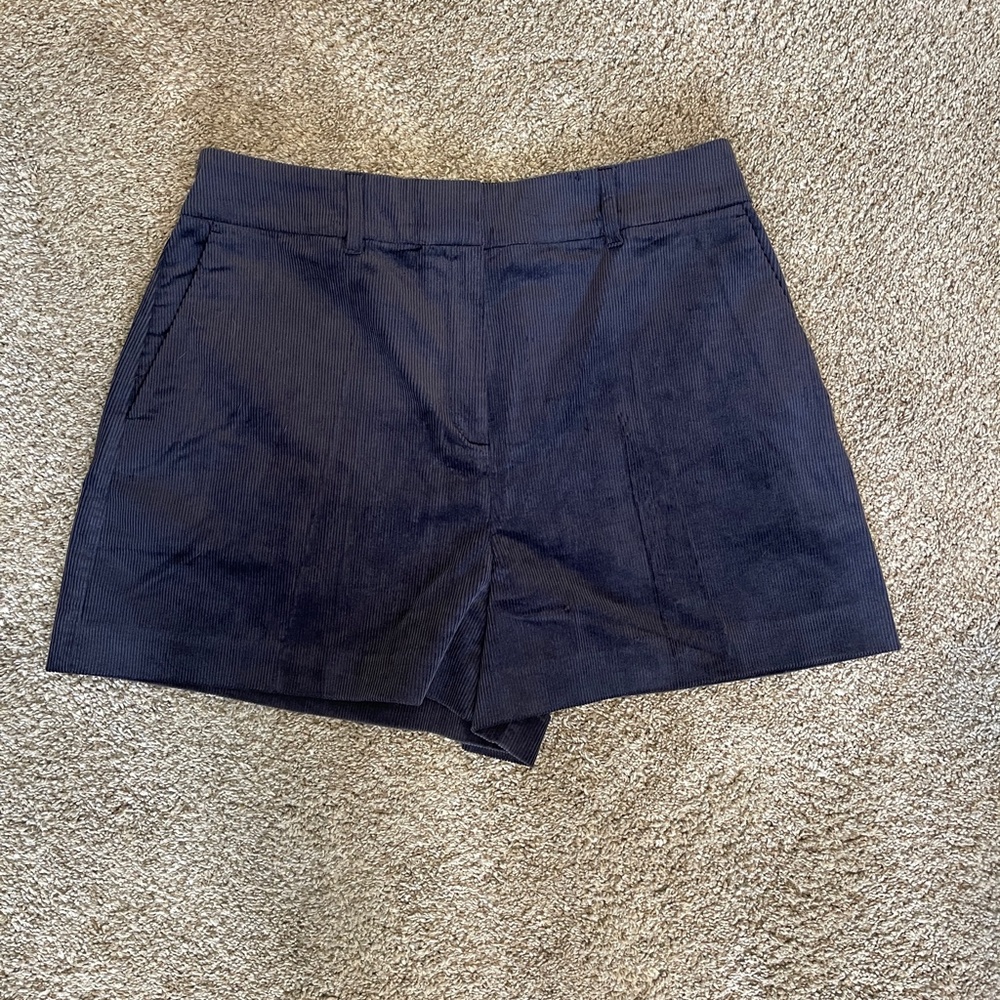 Womens Boden Navy Corduroy High Waist shorts Size 10